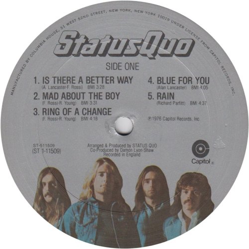 STATUS QUO (BLUE FOR YOU) Standard Label Side A