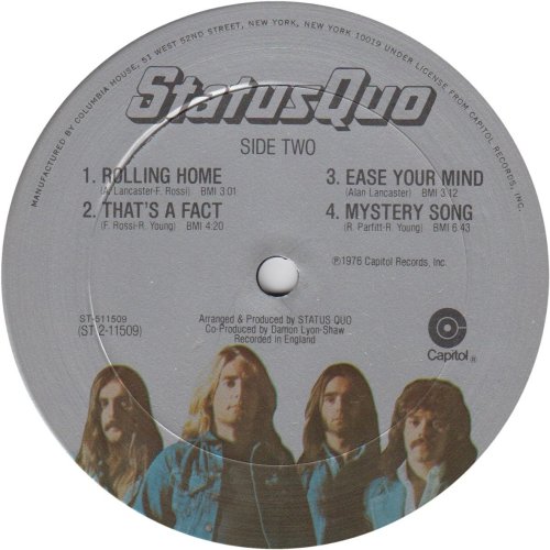 STATUS QUO (BLUE FOR YOU) Standard Label Side B