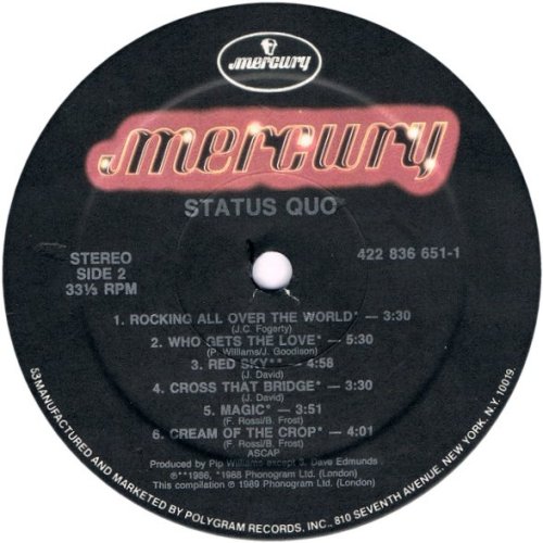 STATUS QUO Standard Label Side B