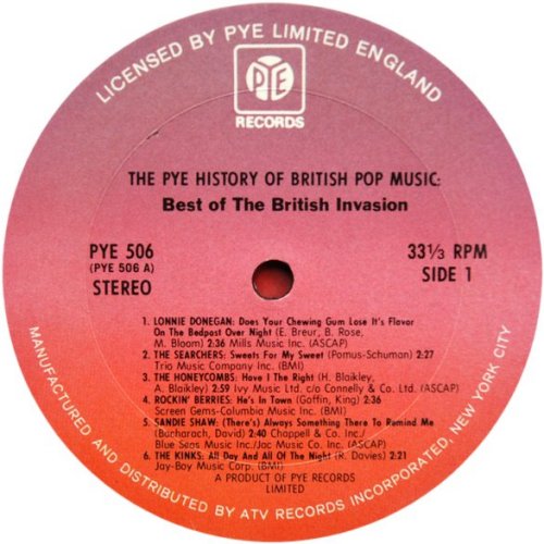 BEST OF BRITISH INVASION Label Side A