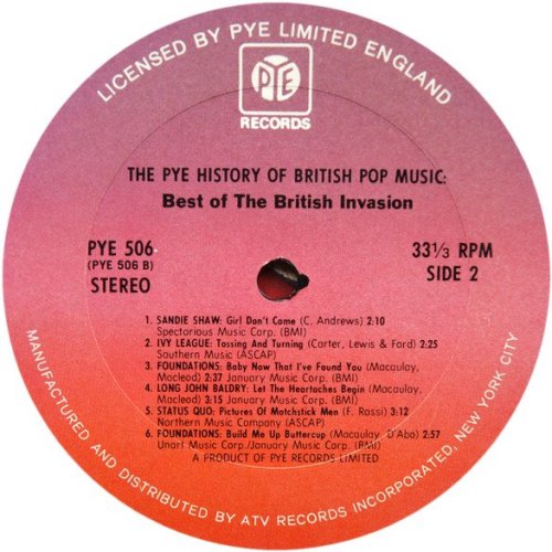 BEST OF BRITISH INVASION Label Side B