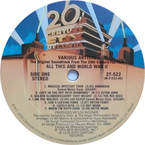 ALL THIS AND WORLD WAR II Label - Disc 1 Side A
