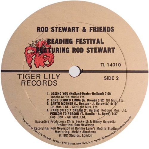 ROD STEWART & FRIENDS READING FESTIVAL Label Side B