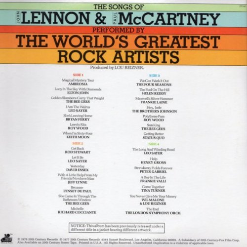 THE SONGS OF JOHN LENNON & PAUL MCCARTNEY Gatefold Sleeve Rear