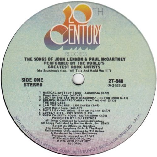 THE SONGS OF JOHN LENNON & PAUL MCCARTNEY Disc 1 Side A