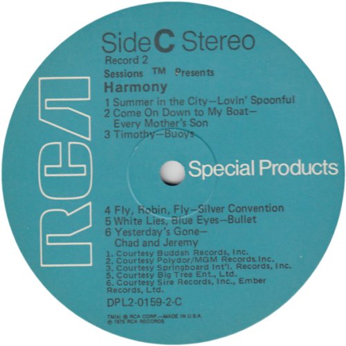 SESSIONS PRESENTS HARMONY Label - Disc 2 Side A