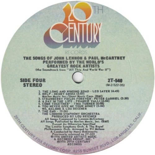 THE SONGS OF JOHN LENNON & PAUL MCCARTNEY Disc 2 Side B