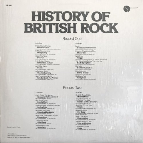 HISTORY OF BRITISH ROCK Sleeve Rear