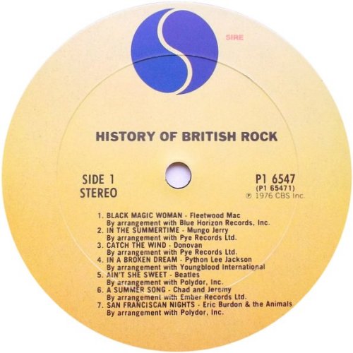 HISTORY OF BRITISH ROCK Disc 1 Side A