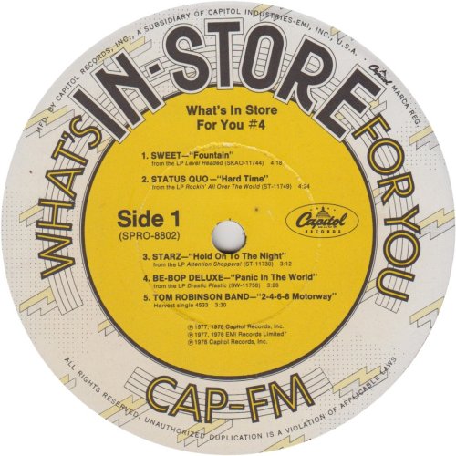WHAT'S IN STORE FOR YOU Label Side A