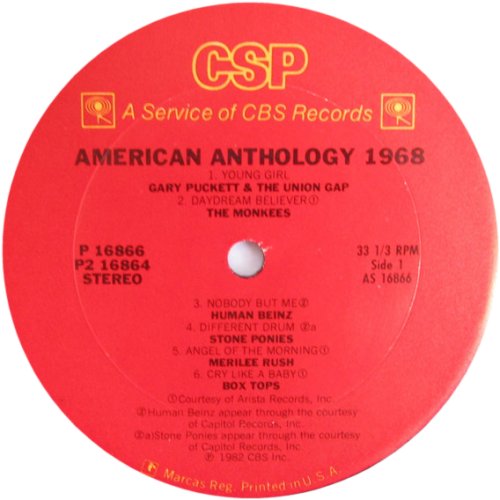 AMERICAN ANTHOLOGY 1968 Label - Disc 2 Side A