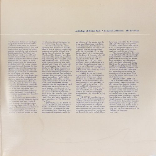 ANTHOLOGY OF BRITISH ROCK: THE PYE YEARS Gatefold Sleeve - CRC Club Edition Inner