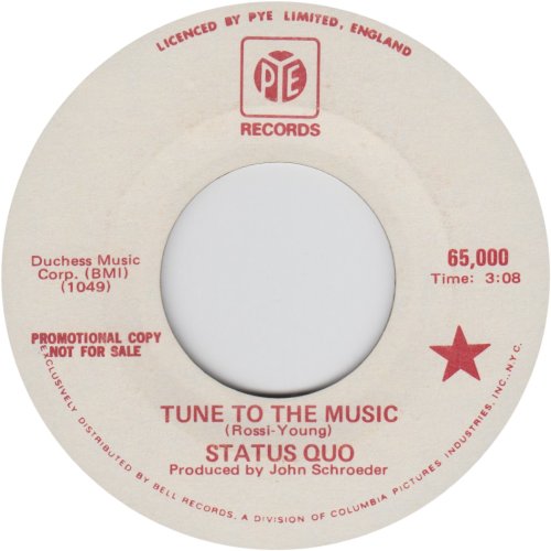 TUNE TO THE MUSIC Promo 1 Side A