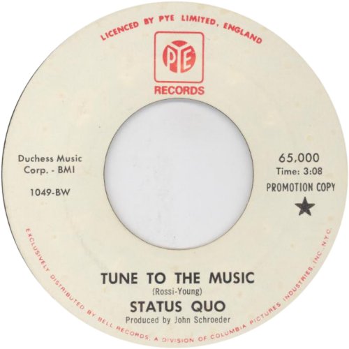 TUNE TO THE MUSIC Promo 1 Side A