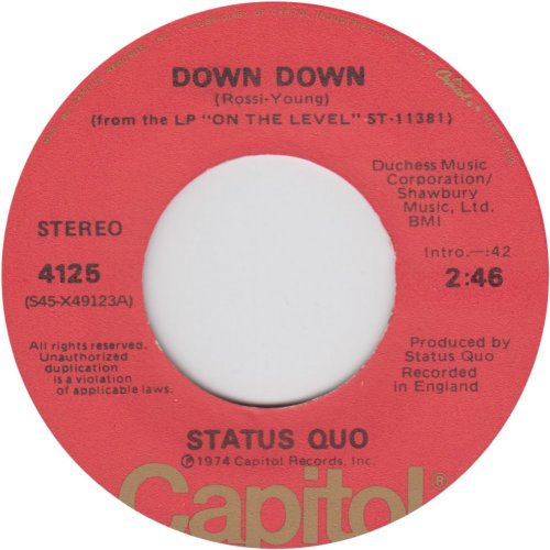 DOWN DOWN (REISSUE) Standard Issue Side A