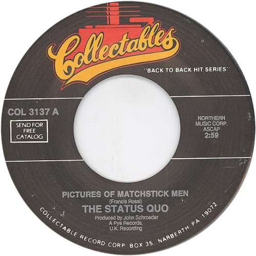 PICTURES OF MATCHSTICK MEN (REISSUE) Version 1 Side A