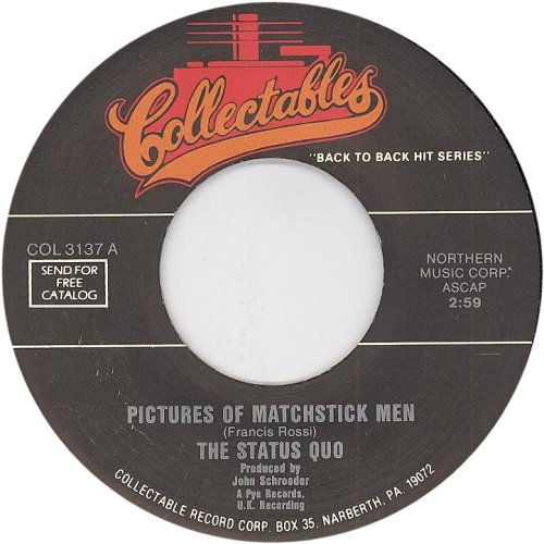 PICTURES OF MATCHSTICK MEN (REISSUE) Version 2 Side A