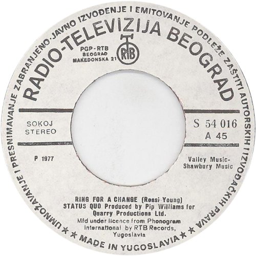 ROCKIN' ALL OVER THE WORLD RTB White Label 1 Side B