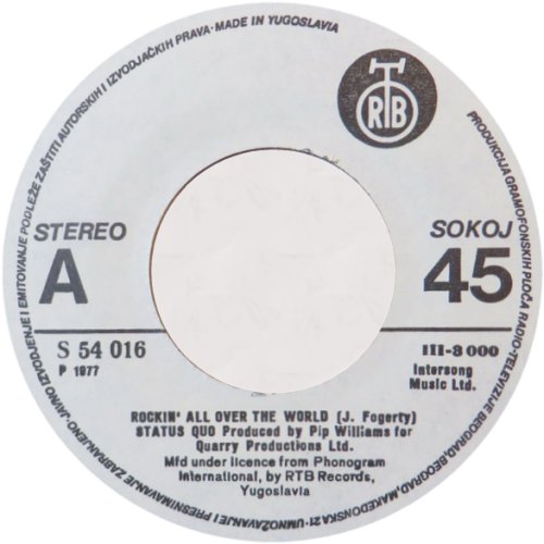 ROCKIN' ALL OVER THE WORLD RTB White Label 3 Side A