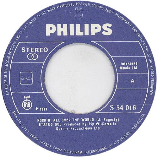 ROCKIN' ALL OVER THE WORLD Philips Label 1 Side A