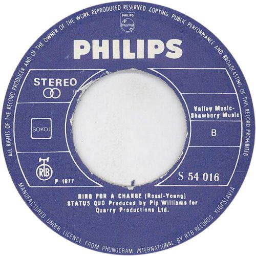 ROCKIN' ALL OVER THE WORLD Philips Label 1 Side B
