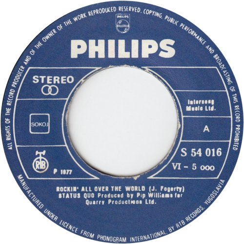 ROCKIN' ALL OVER THE WORLD Philips Label 2 Side A