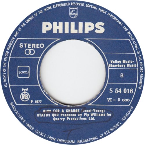 ROCKIN' ALL OVER THE WORLD Philips Label 2 Side B